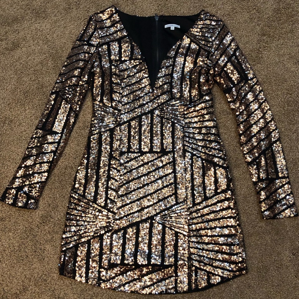 Black & gold sequin dress